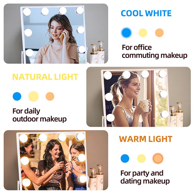 Hollywood Mirror 12 Dimmable LED Hollywood Vanity Mirror 30x41cm