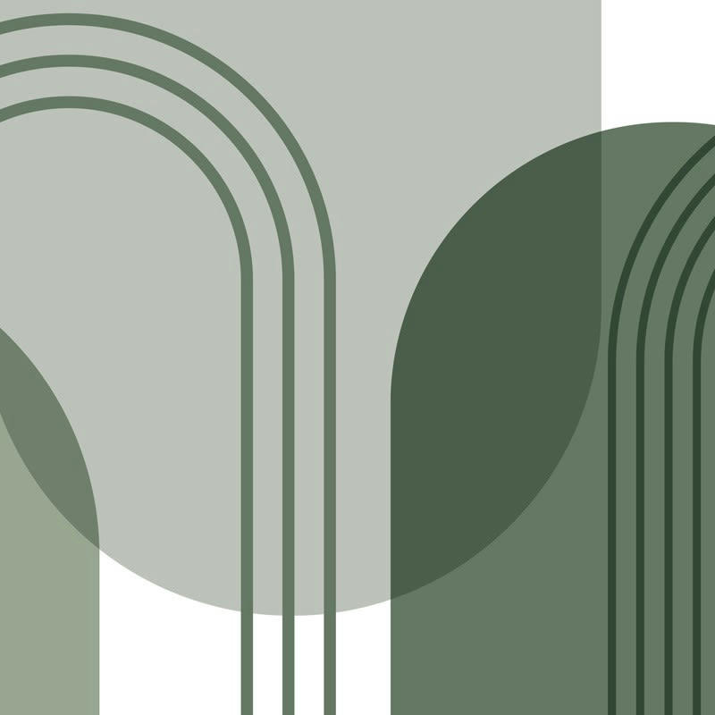 ARCHE VERT - Bandeau PVC lot de 2 : L 70cmxH 30cm Vert Vintage