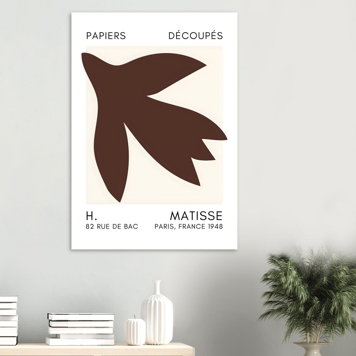 Artfulprints Poster Matisse – Shapes in the air brown  - 70x100 cm - Bruin