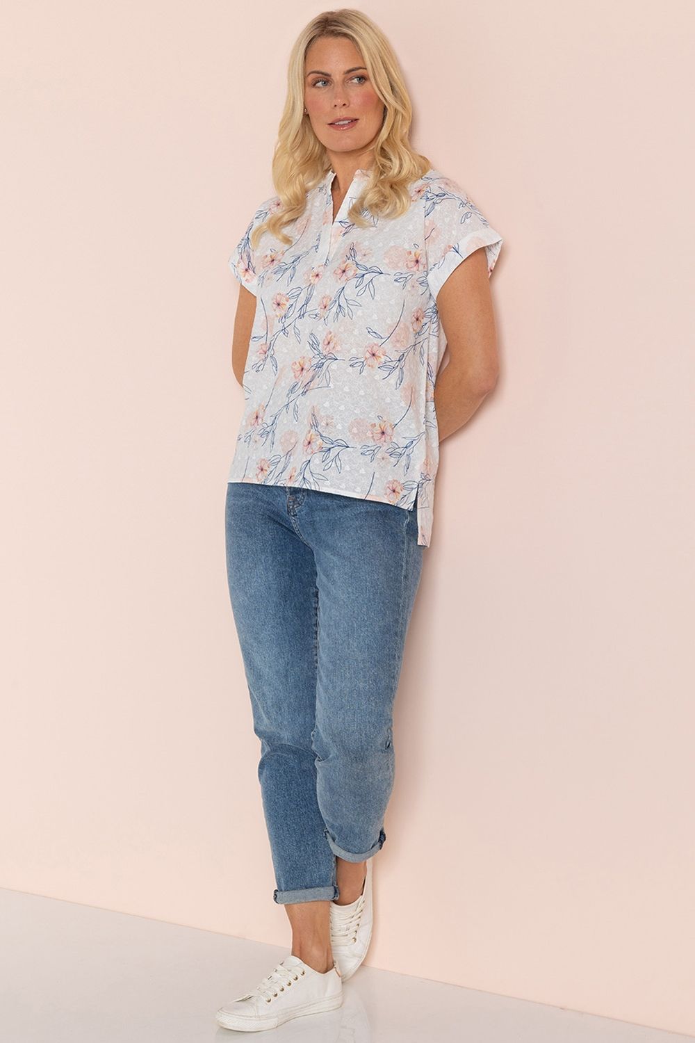 Klass. Floral Print And Embroidered Top