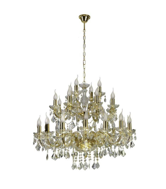 Żyrandol złoty MARIA 28xE14x40W wym:130x88x88 Candellux