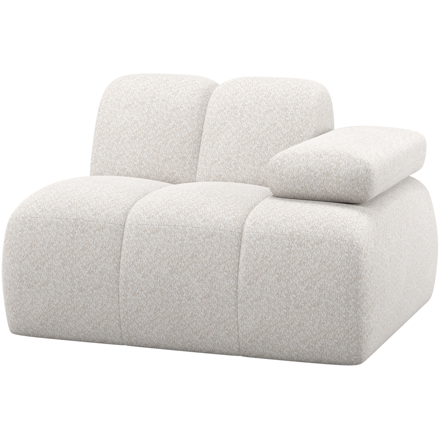 WOOOD 1-zits element bank arm rechts Mojo - Wollig - Ecru - 74x124x97