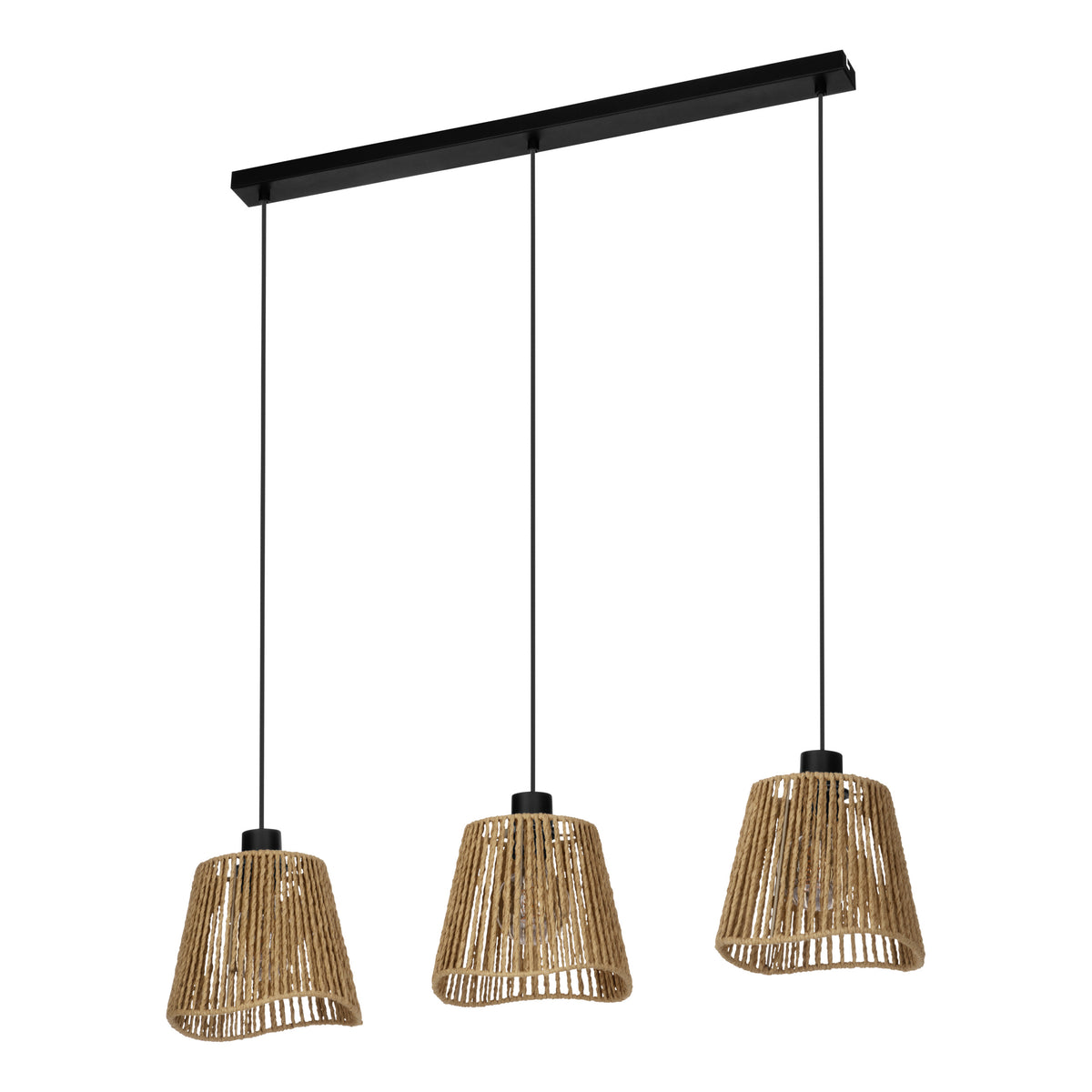 EGLO hanglamp Lavister - e27 - papier/staal - zwart/bruin