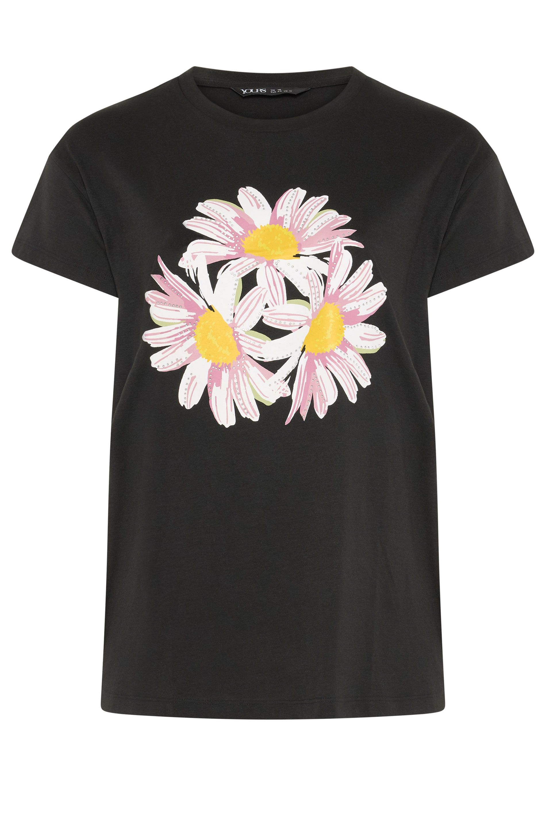 Yours Daisy Stud Embellished T-Shirt
