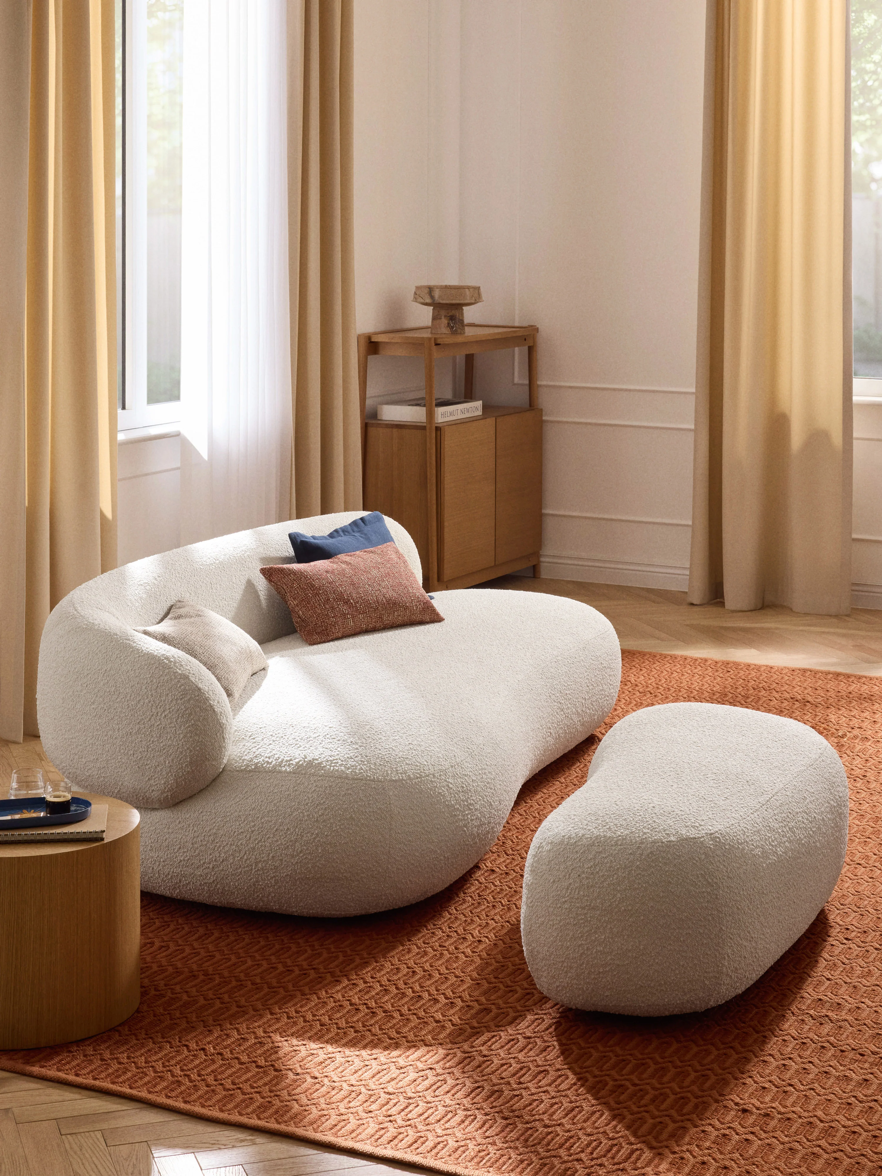 XL Sofa-Hocker Alba aus Bouclé