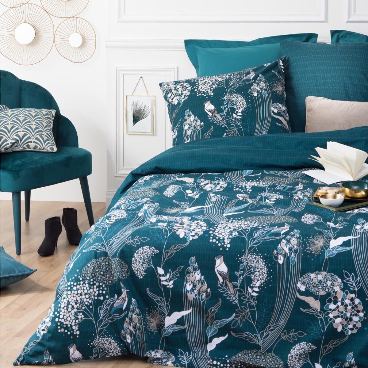 Bed linen set "Art D&eacute;co Paon" Cotton, 240x220 cm