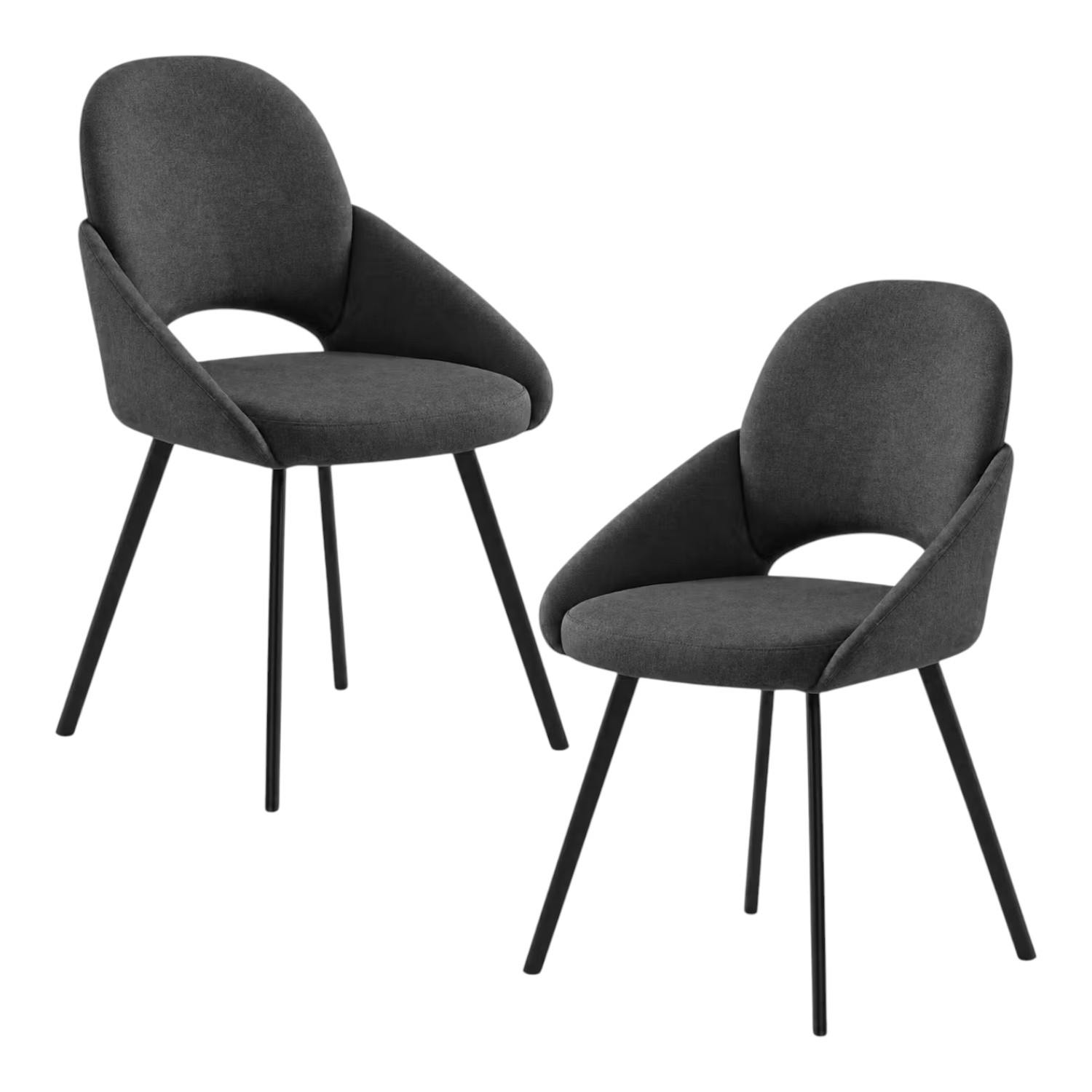 Chaise gris foncé à accoudoirs intégrés (x2) AUREN