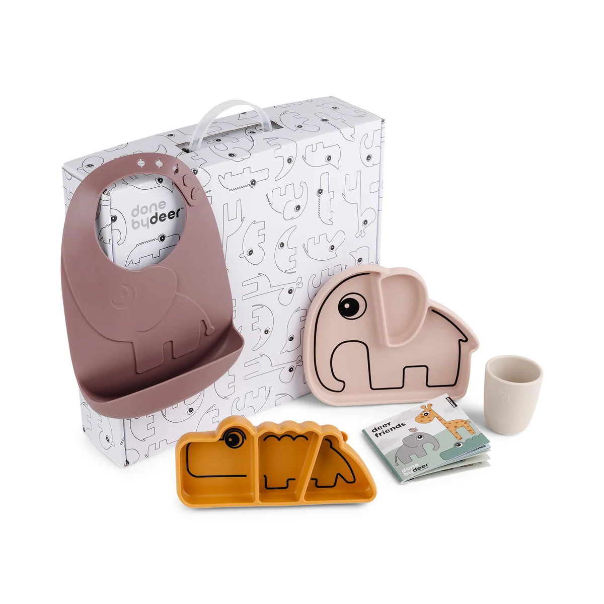 Done by Deer - Geschenkbox Geschirrset Stick & Stay, rosa