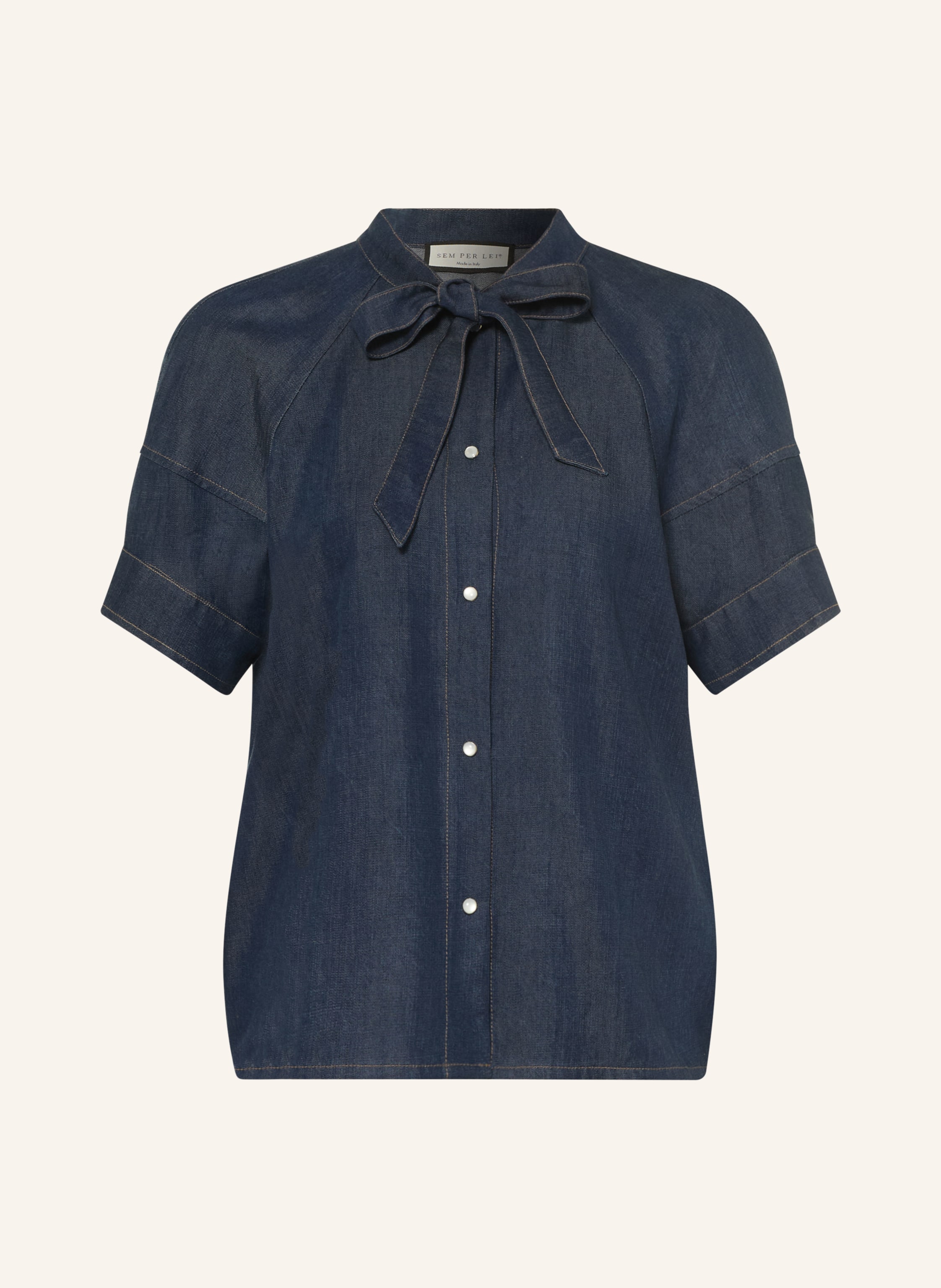 SEM PER LEI Jeansbluse mit Schluppe