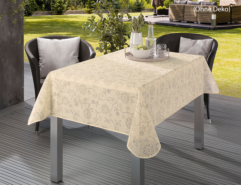 Gartentischdecke Emden Ranke Beige 130x160cm