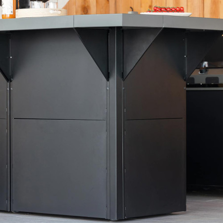 Comptoir et cornière d’angle gris et noir pour Modulo et Felix - ENO