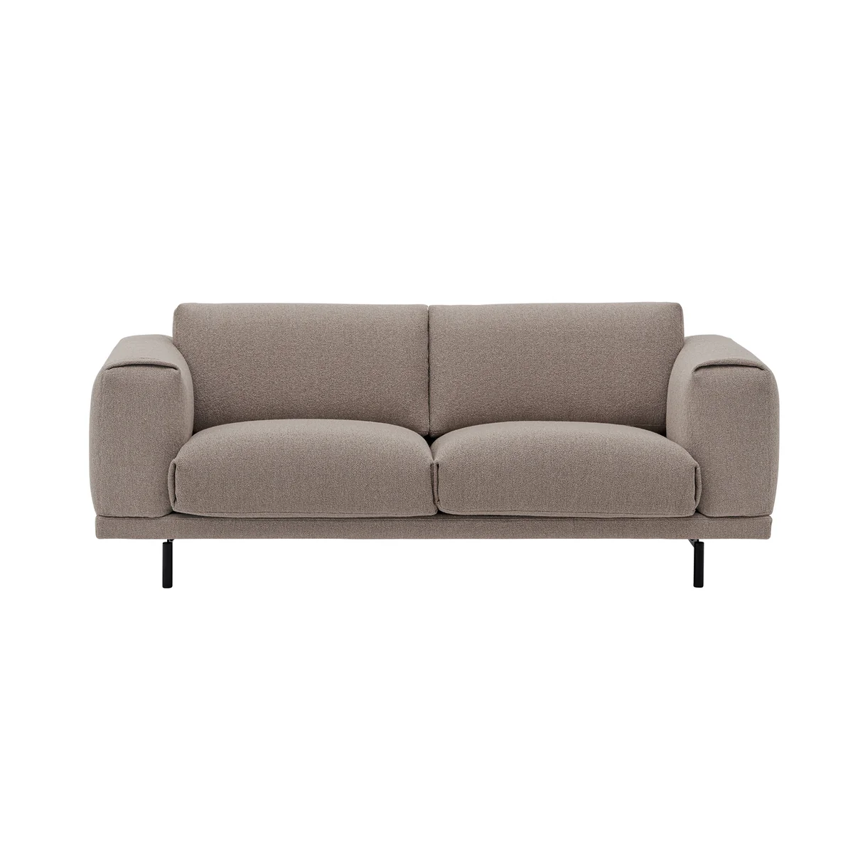 Muuto - Rest Sofa 2-Sitzer, schwarz / braun (Stoff Maharam Hearth 6)