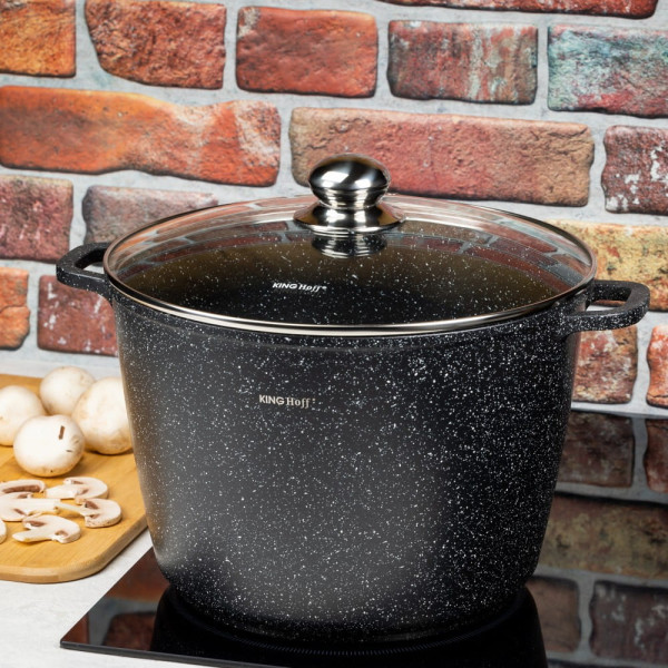 Garnek marmurkowy wysoki 6.2L 24cm indukcja gaz KINGHOFF