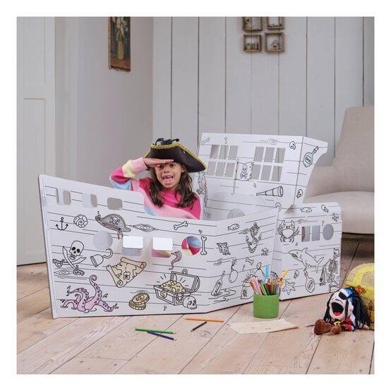 Colour-In Cardboard Pirate Ship