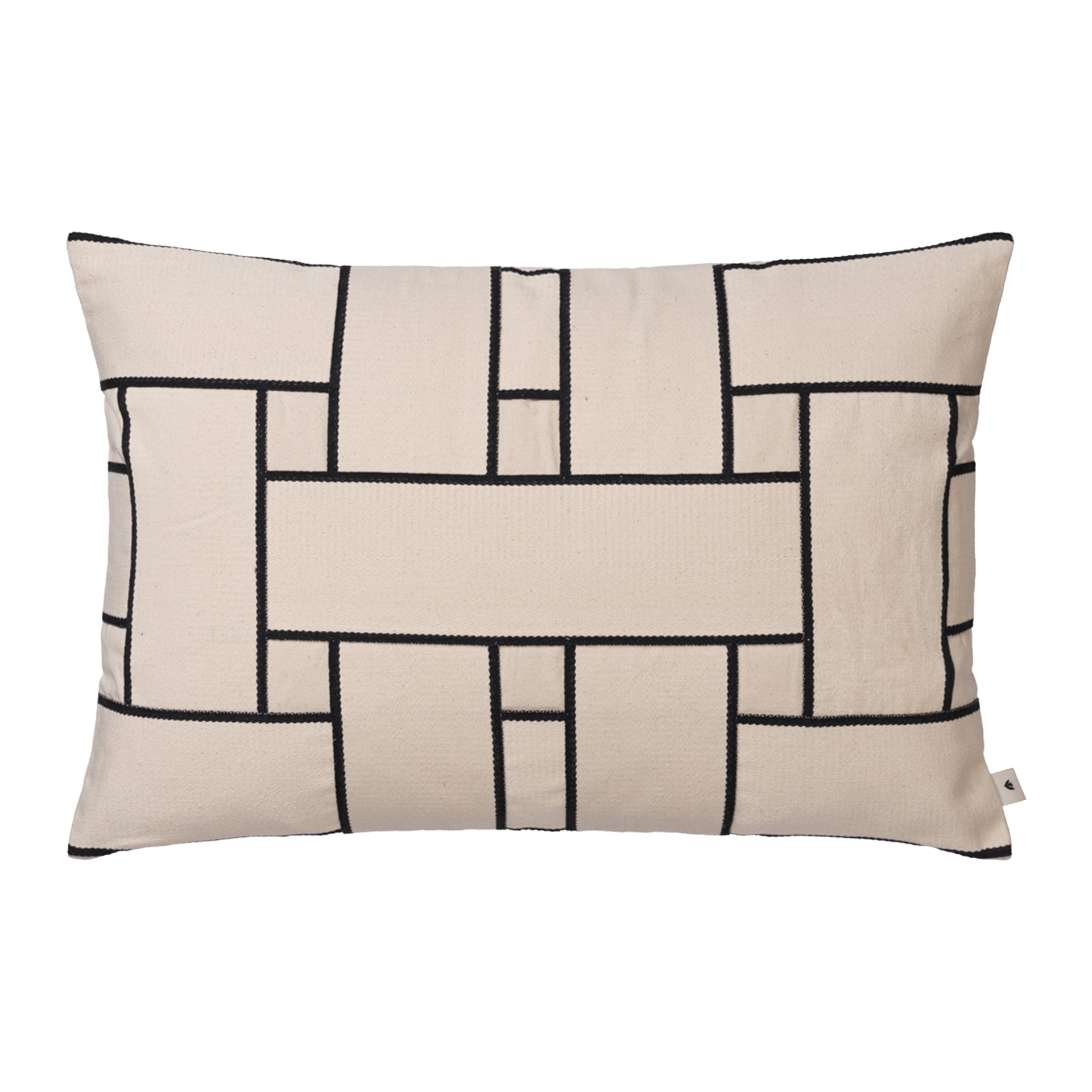 Ferm Living Lattice Offset Sierkussen - Rechthoekig - Off-White / Blac