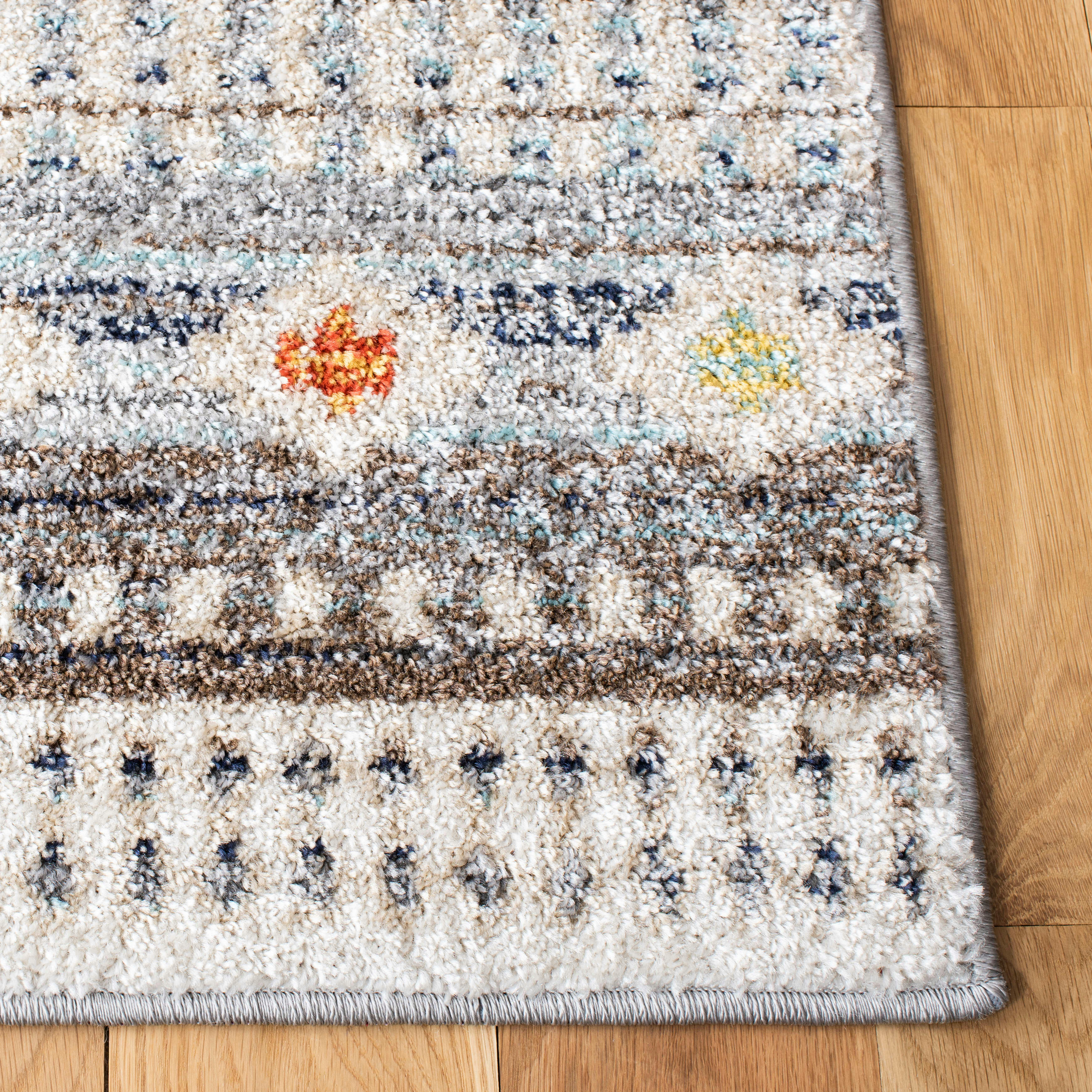 ADIRONDACK - Tapis de salon interieur en gris clair & ivoire, 91 x 152 cm