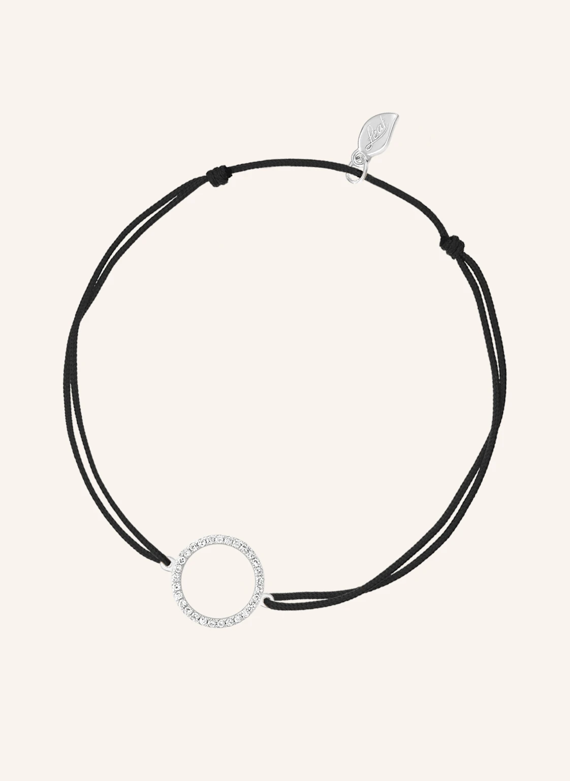 Leaf Freundschaftsarmband CIRCLE aus 18 Karat Weißgold mit Diamanten