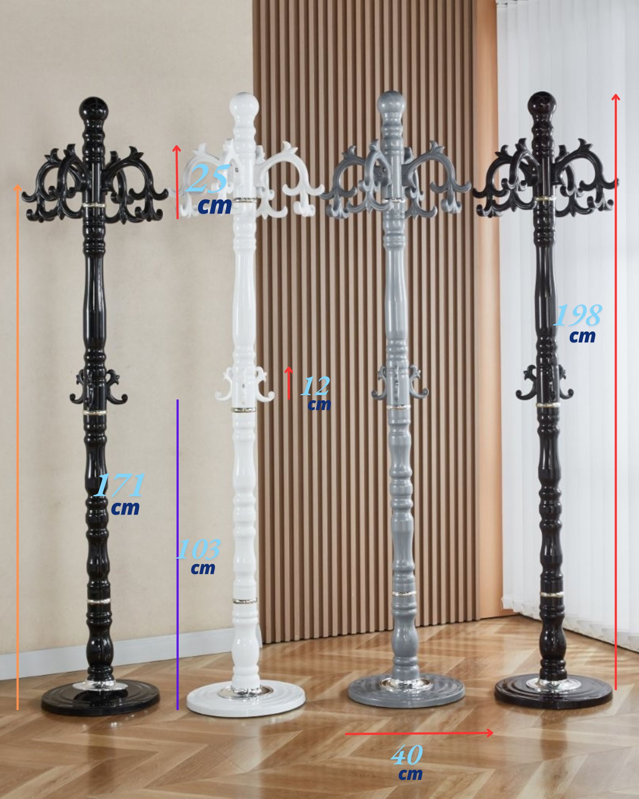 Modernique Lovella Thick Metal Tube Stand Tube Coat Rack with Heavy Sturday Marble Base