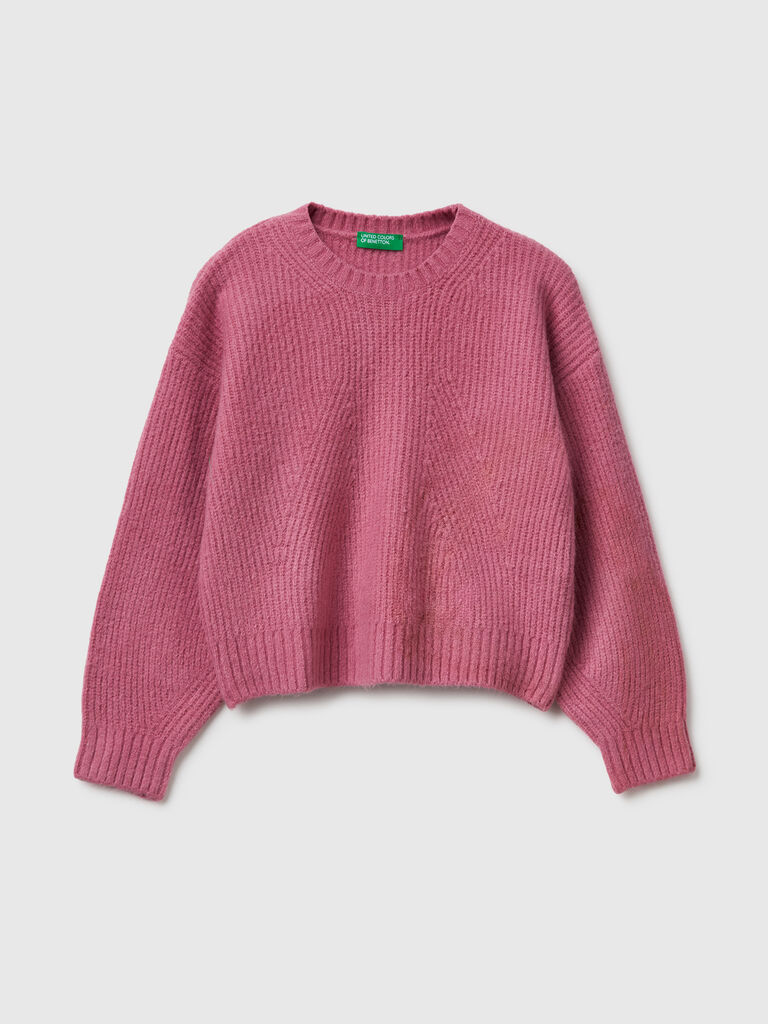 Sweater in stretch cotton blend