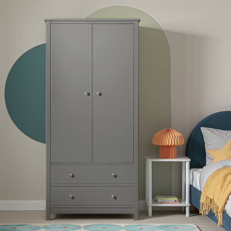 Habitat Brooklyn 2 Door 2 Drawer Wardrobe - Grey