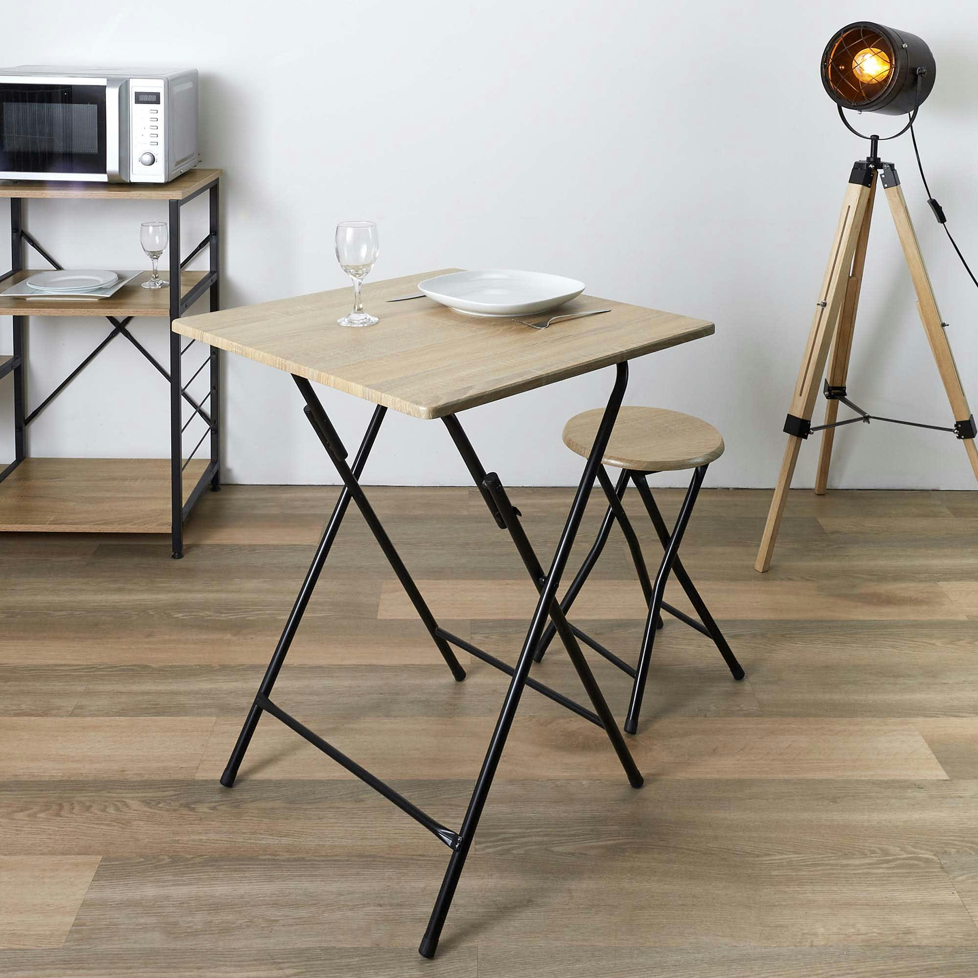 - Table d'appoint plateau en bois ulm 60 x 60 cm