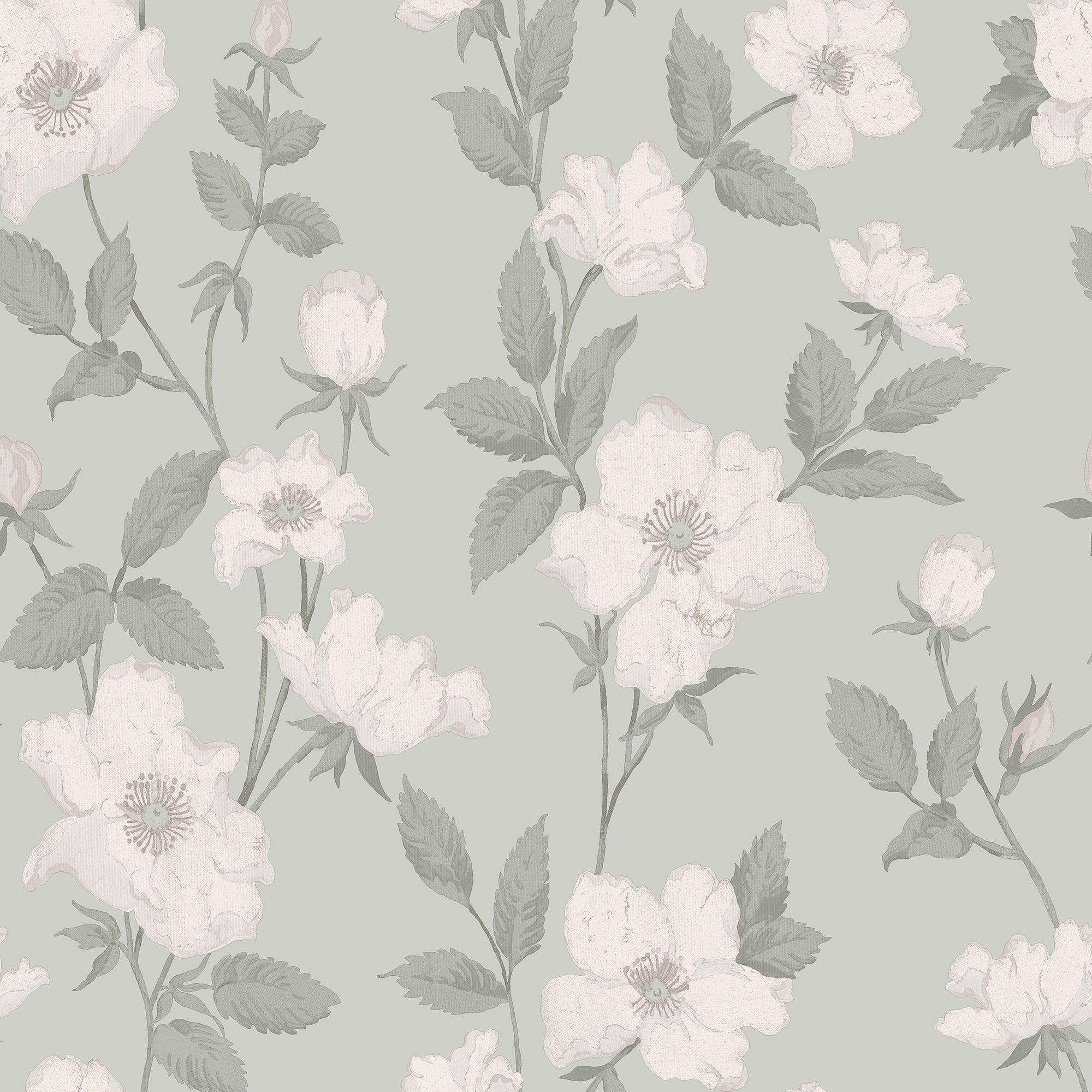 Laura Ashley Vliesbehang - Fleurir Smoke Green - 10mx52cm