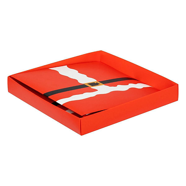 Boîte cadeau pliable décor tenue de père noël 20x20x20cm rouge - feeric lights &christmas