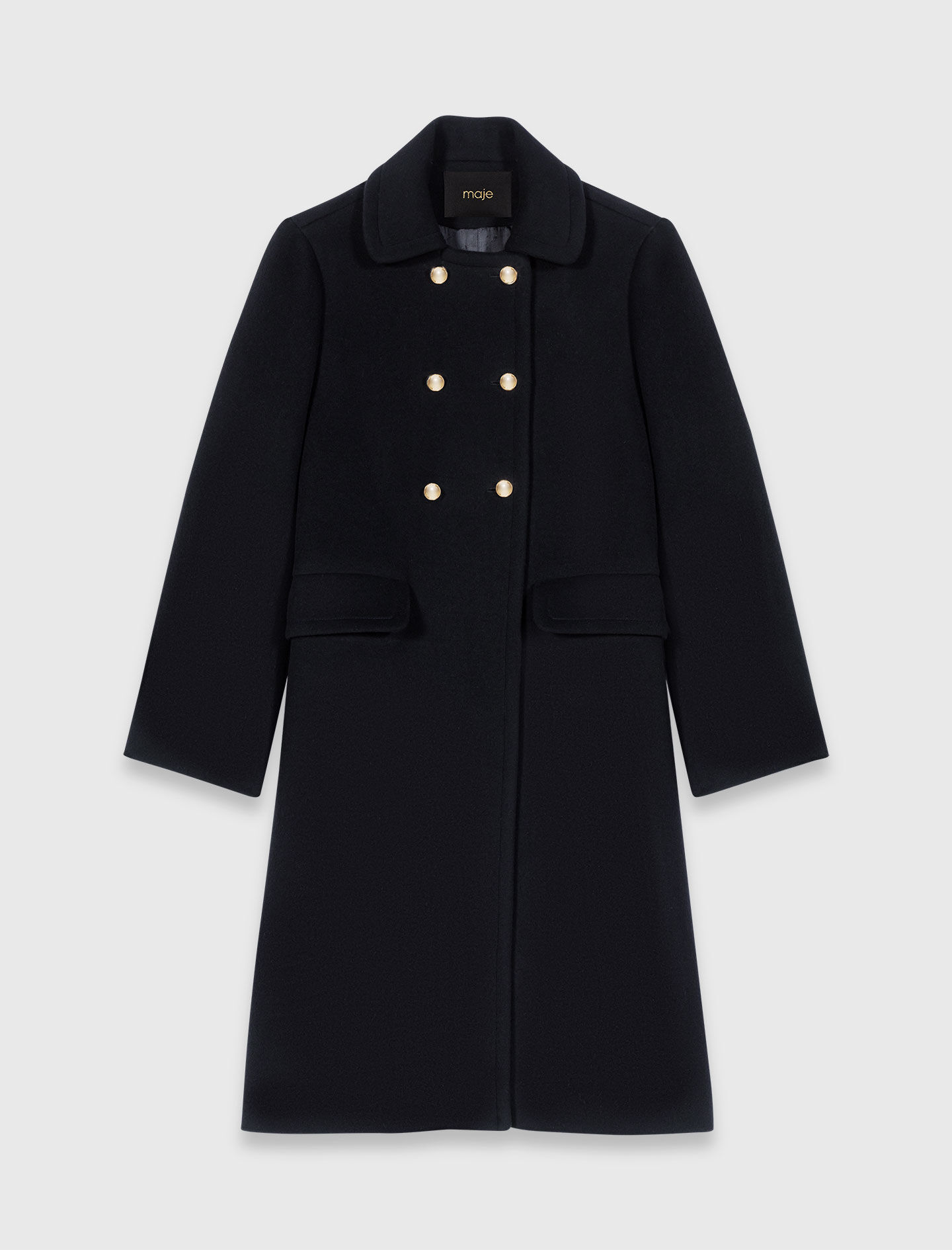 Manteau long en laine melangée