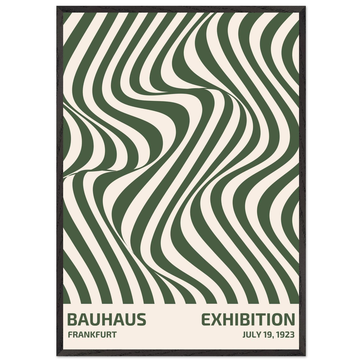 Artfulprints Poster met Lijst Bauhaus - Exhibition Frankfurt green  - 70x100 cm - Groen