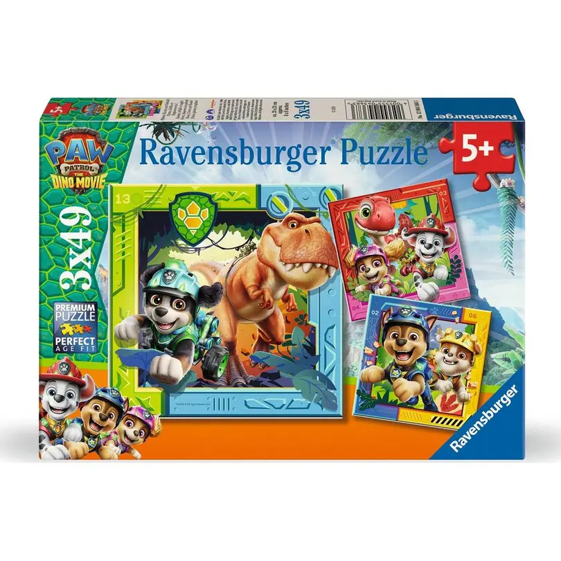 Puzzle 3er-Set Paw Patrol 3 Dino Movie
