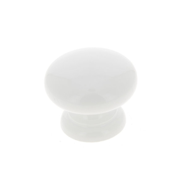 Bouton de meuble rond Belz blanc GoodHome Ø3,5 x P.3 cm