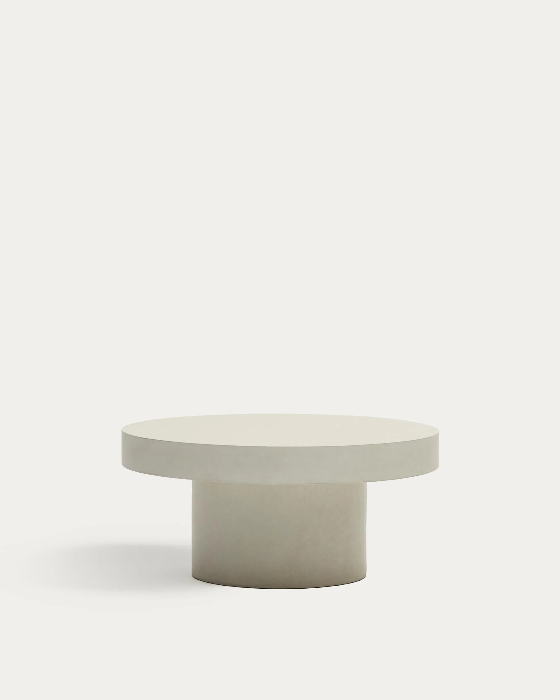 Aiguablava round coffee table in white cement, Ø 90 cm