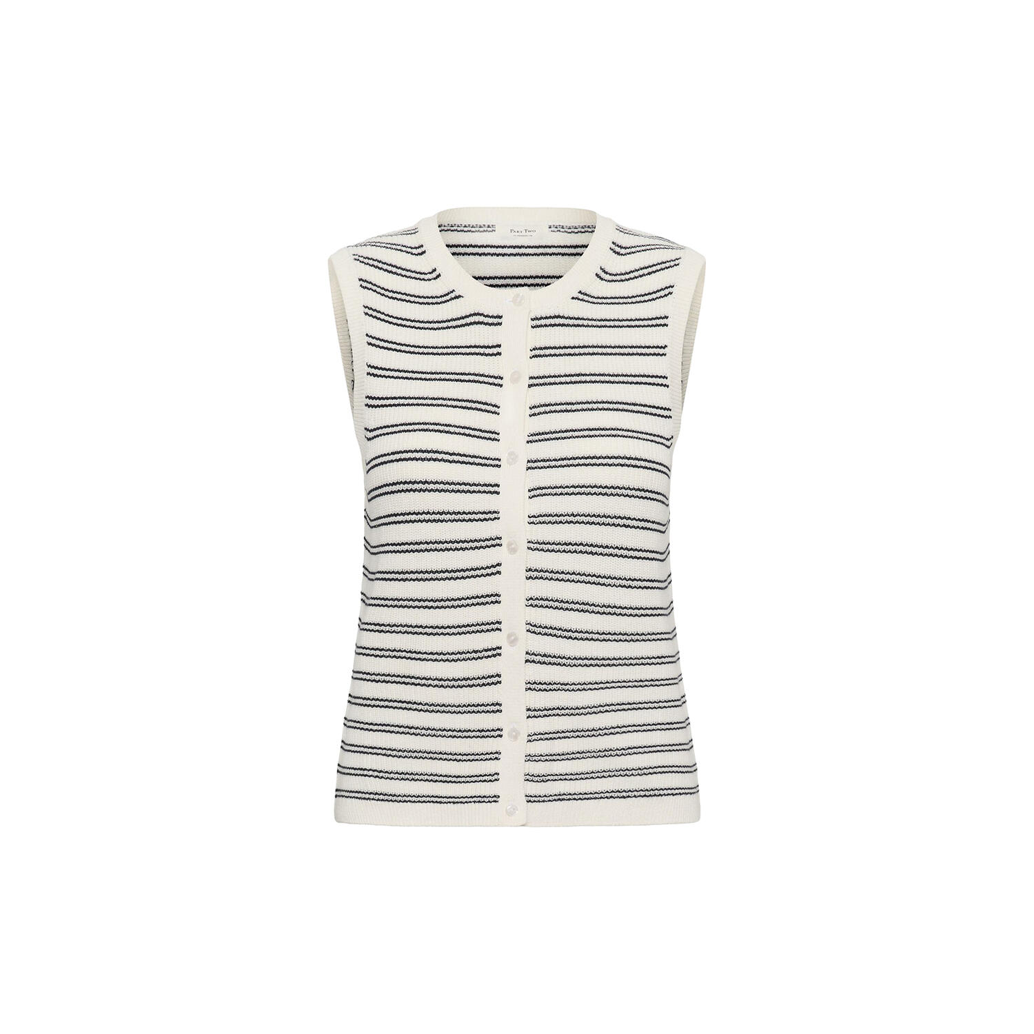 GemmaPW Cardigan, dark navy twin stripe