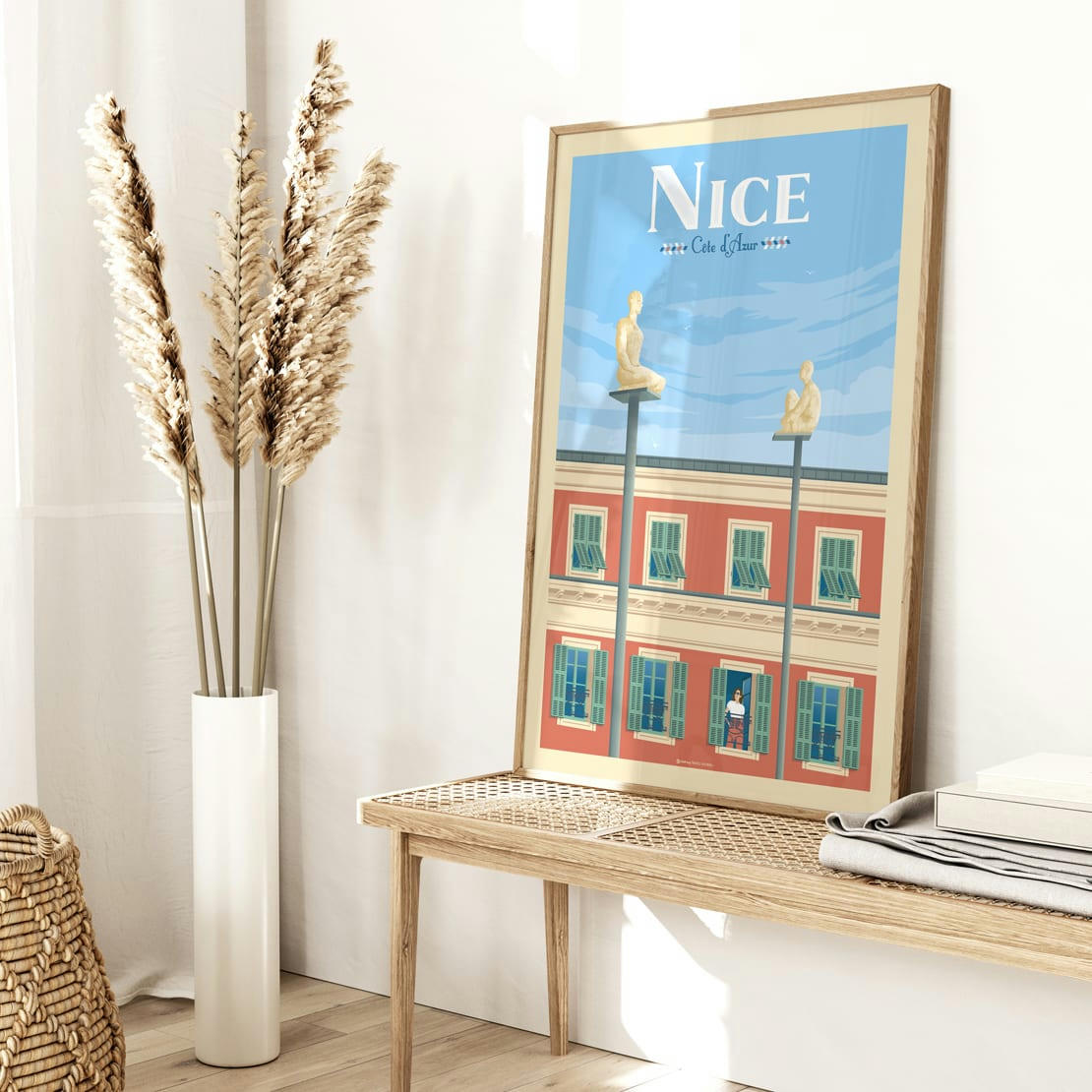 - Affiche Nice Côte d'Azur France - Place Massena  21x29,7 cm