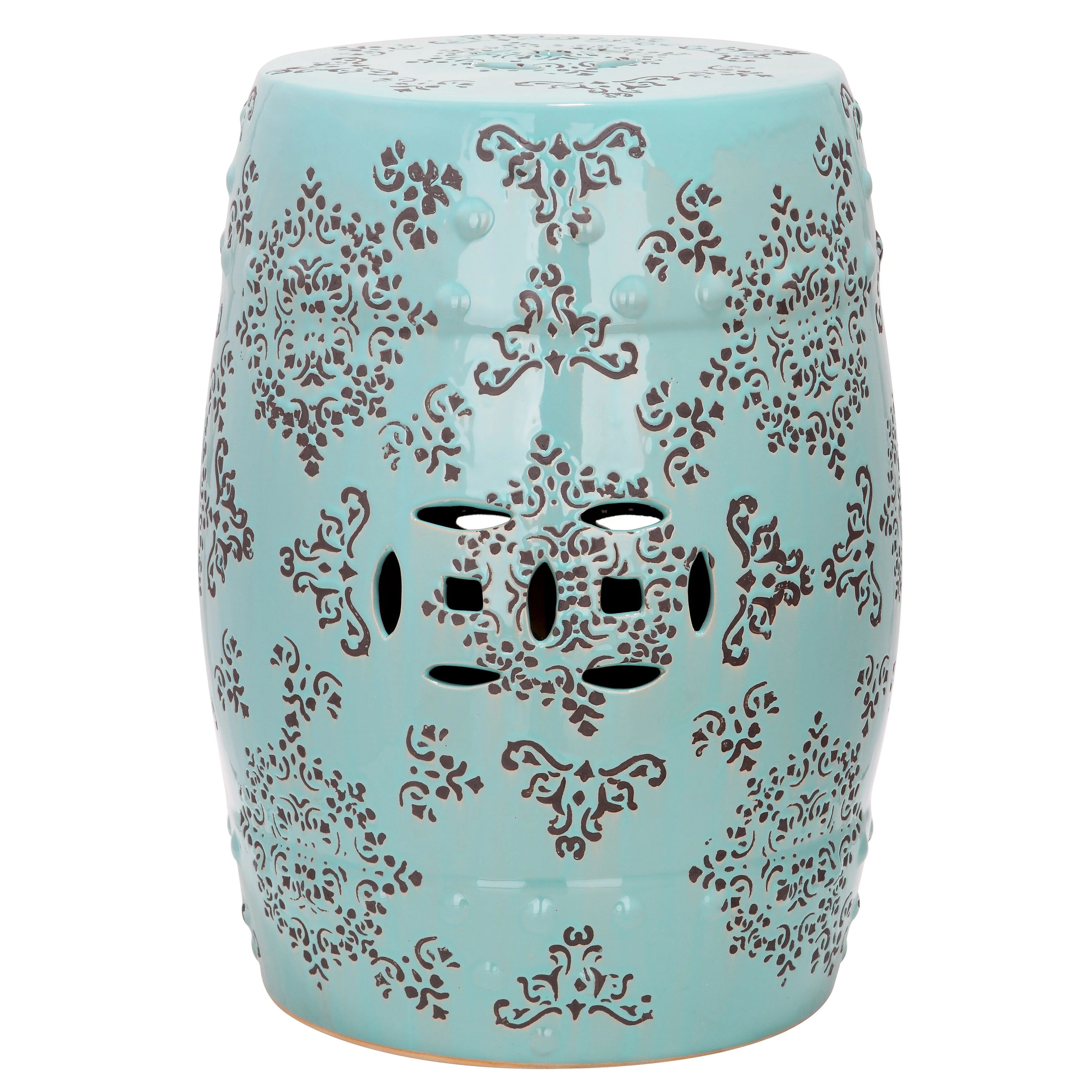 SAFAVIEH Paradise Samantha Pacific Light Blue Ceramic Decorative Garden Stool
