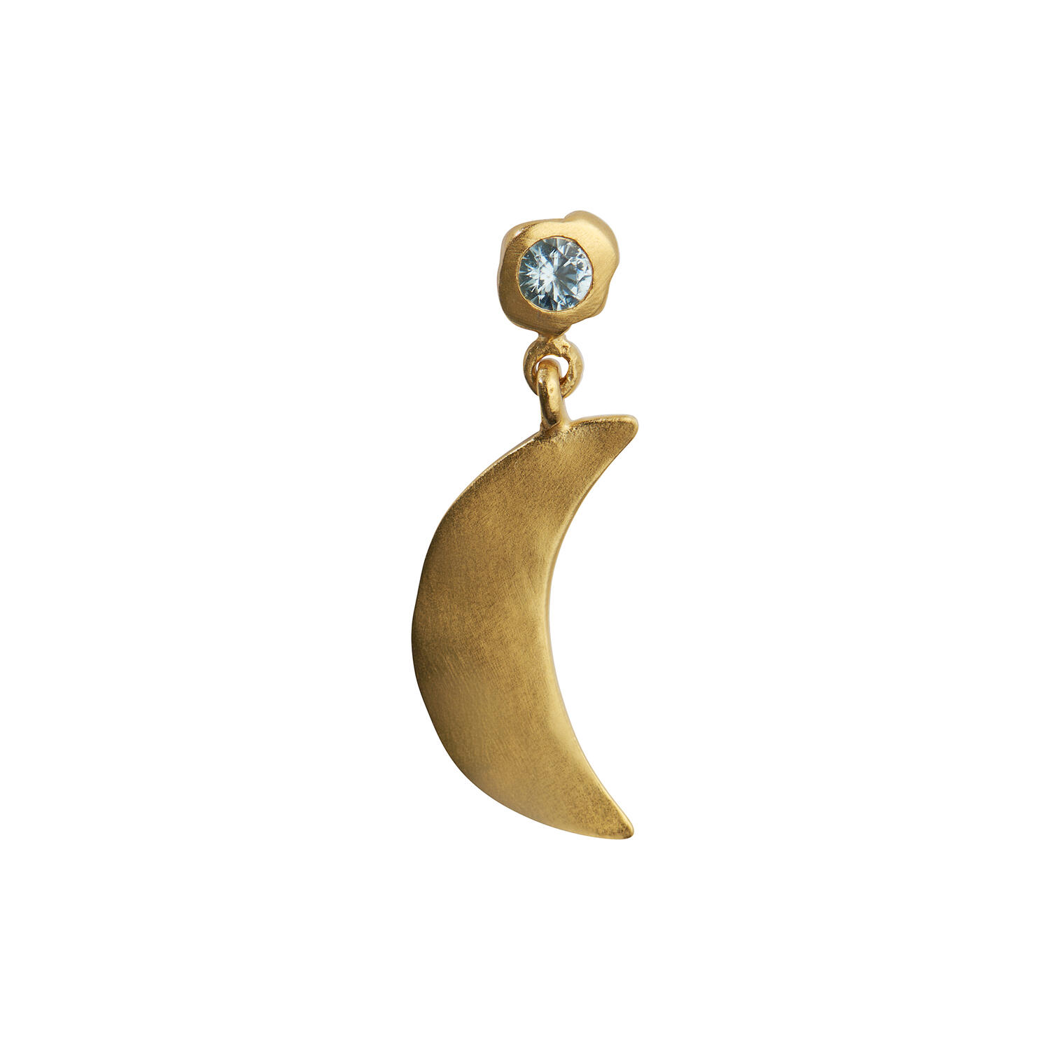 Big Dot Bella Moon with Blue Lagune Stone Single, gold