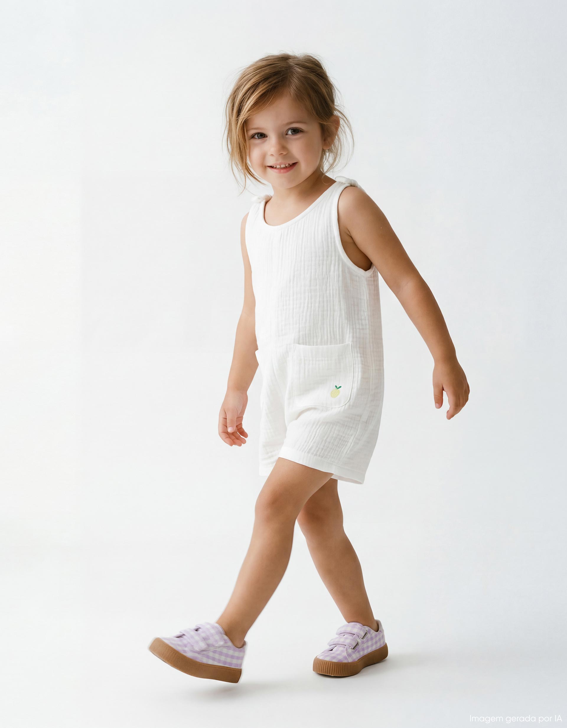 Macacão, Menina, Branco
