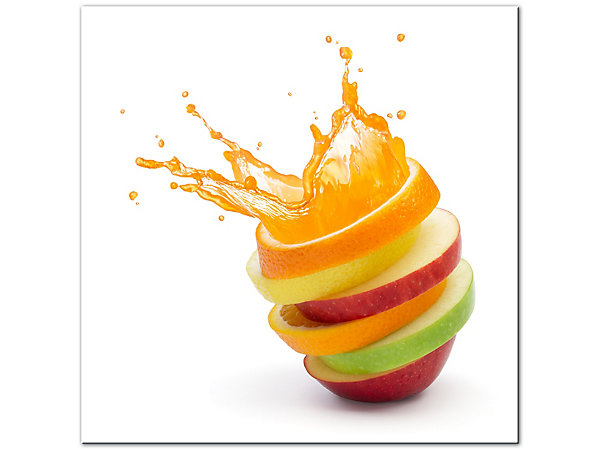 DECLINA, Tableau toile imprimée, déco cuisine, Tableau déco Tranche de fruits , 50x50 cm