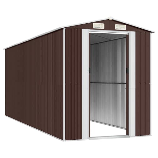 NNEVL Garden Shed Dark Brown 192x523x223 cm Galvanised Steel