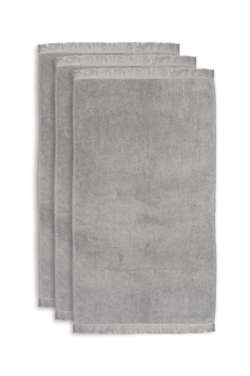 vtwonen Groove - Handdoek - Set van 3 - 60x110 cm - Antraciet