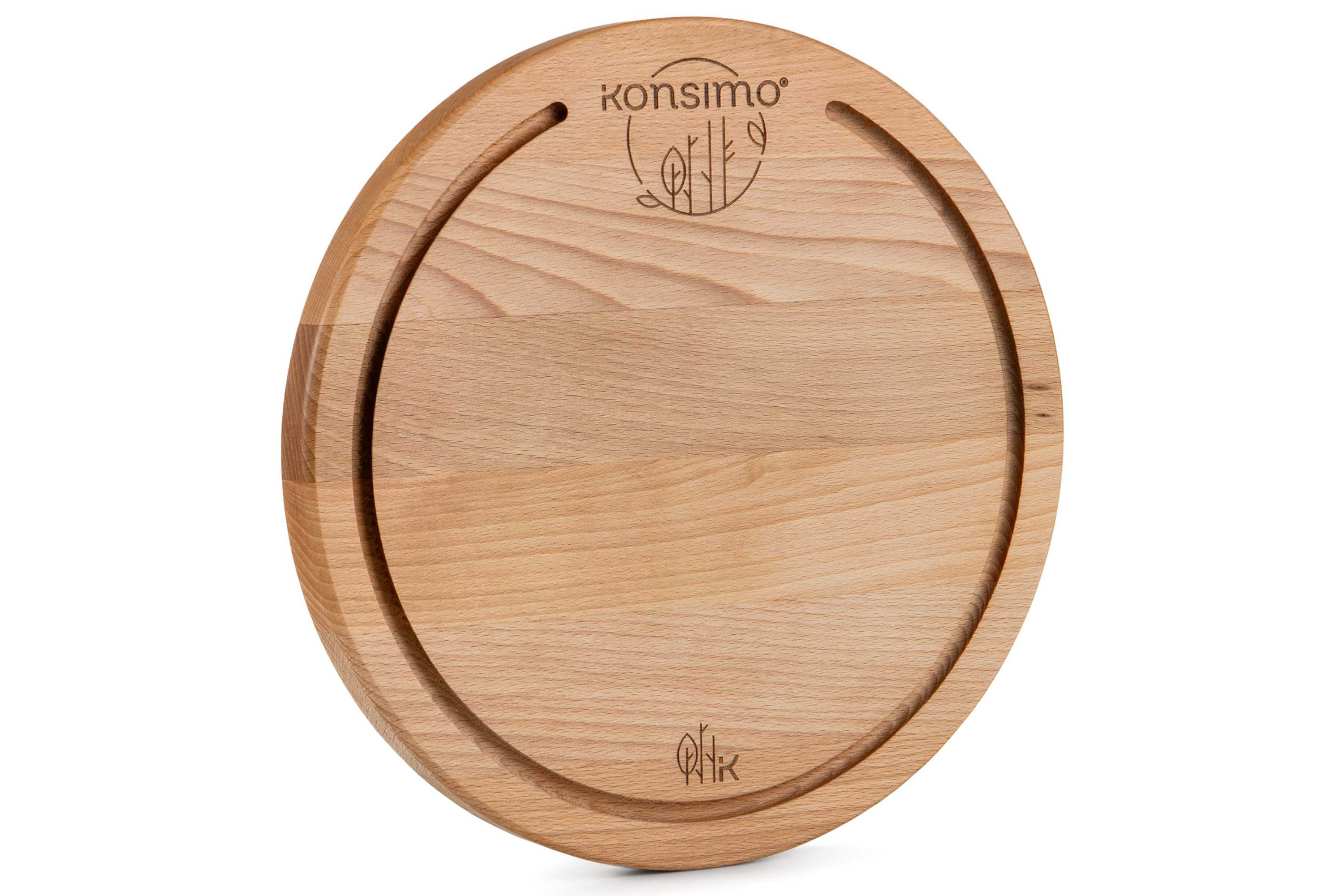 KONSIMO LESTE Okrągła deska do krojenia z drewna bukowego handmade ⌀25