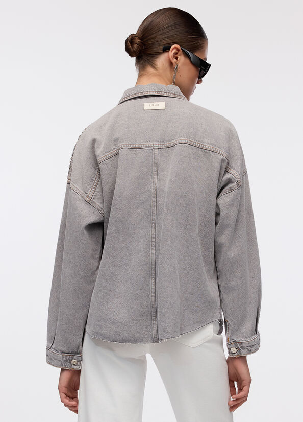 Giacca in denim con strass