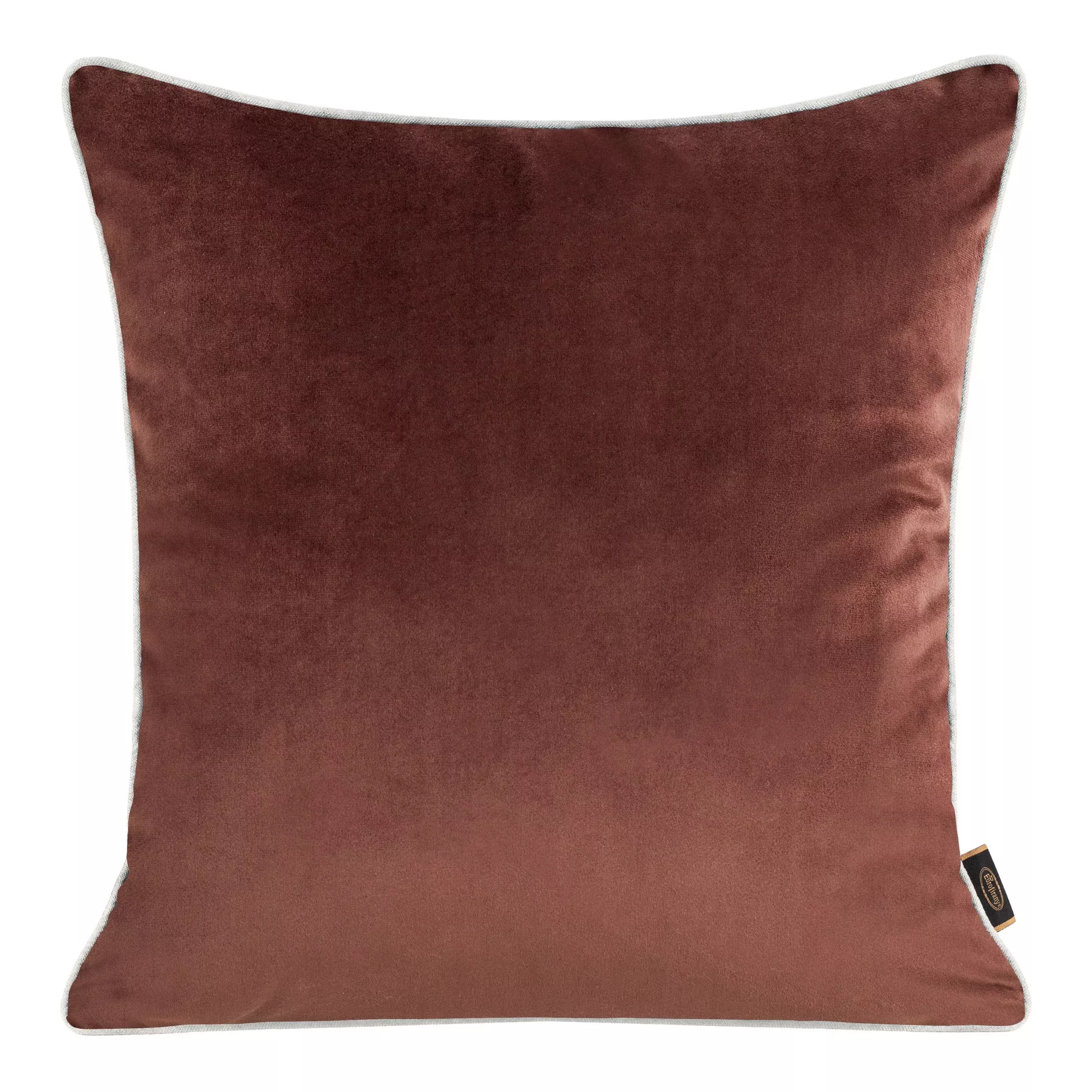 Poszewka na poduszkę 45x45 cm welwetowa, bordowo jasnoszara, dwustronna z wypustką na brzegach VELVET 57 Eurofirany Premium