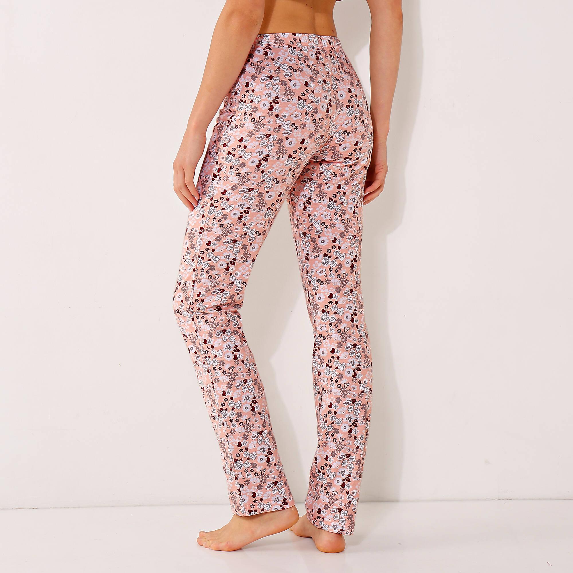 Pantalon imprimé fleuri - jersey coton