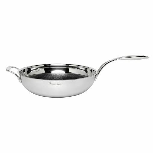 STANLEY ROGERS 32CM S/STEEL MATRIX TRI-PLY NONSTICK WOK SUITS INDUCTION