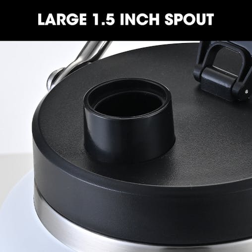 NNEMB 3.8L Double Wall Insulated Stainless Steel Water Bottle, Drink Jug with Handle, White