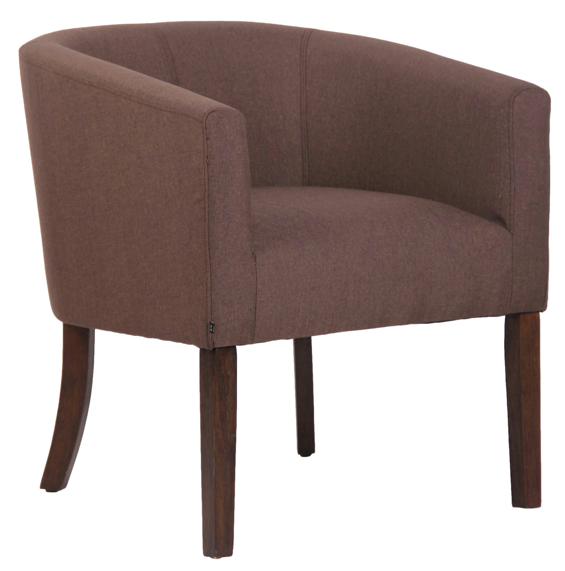 NEMEA - Fauteuil avec pieds en bois et accoudoirs en tissu Marron