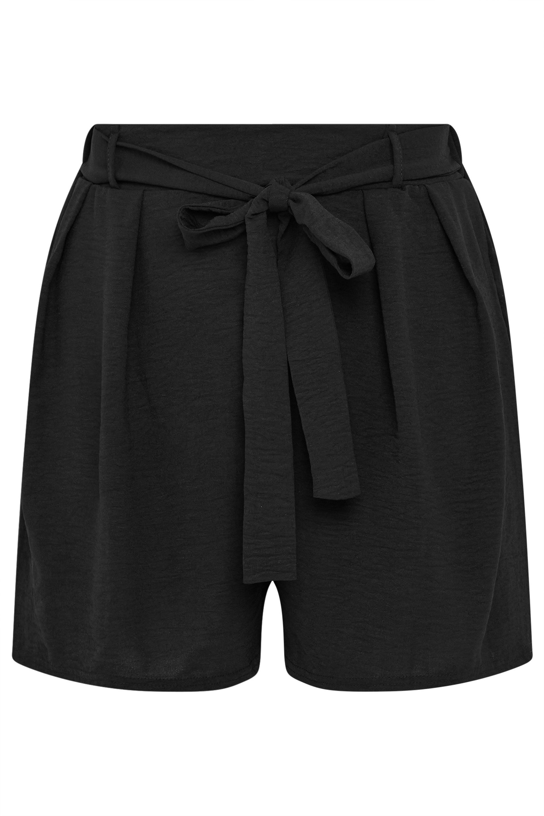 Yours Hammered Satin Belted Shorts
