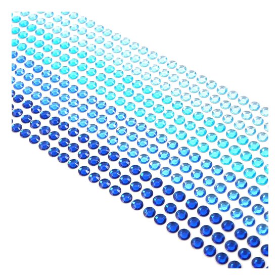 Mixed Blue Adhesive Gems 6mm 504 Pack