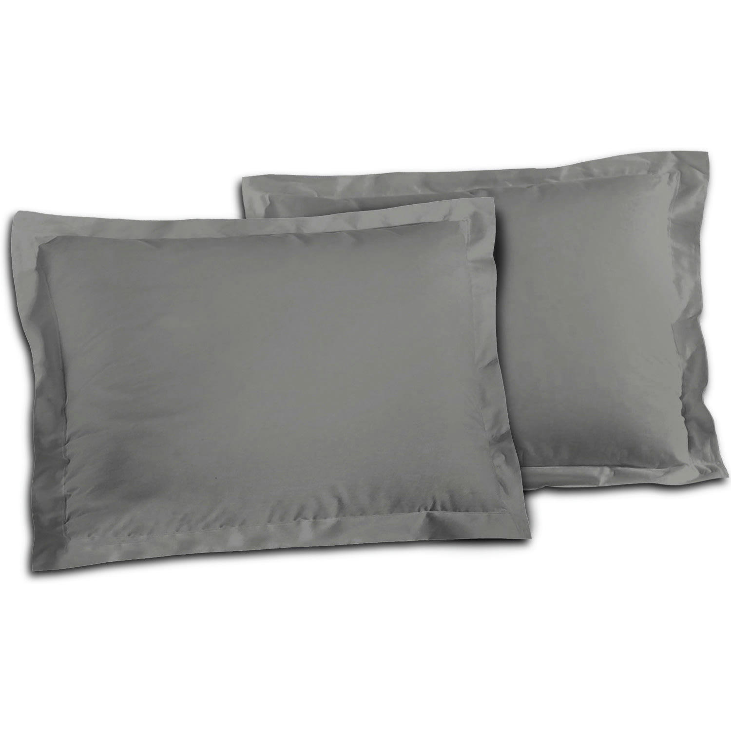 - Taie d'oreiller  coton gris 50x70 cm